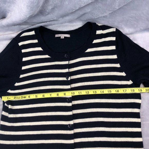 Gap Womens Sz L Navy Blue and White Long Sleeve Sequined Cardigan Button up Swea - Picture 9 of 14